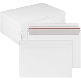 SEHOI 100 Pack A4 Stay Flat Rigid Mailers, 9 x 12 Inch Self Seal White Cardboard Envelopes for Shipping Photos, Documents, Collectibles, 300gsm