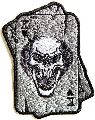 King Ghost Master Skull Ace Card Gambling Winner Playing Card Of Dead Casino Las VegasLucky Costum Logo biker Hog Outlaw motorcycle leather jackets custom patches