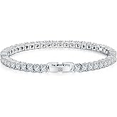 MINDDHA 14K Gold/White Gold Plated Cubic Zirconia Tennis Bracelet | Silver, Gold Bracelets for Women | Elegant CZ Tennis Bracelet for Women, Thin, Dainty, & Classic, Size 6-8 Inch