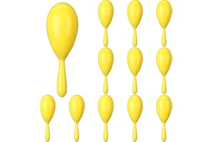 GCQJOQ 12 Pcs Plastic Maracas, 4.3 Inch Maracas Shakers Noisemaker for Mexican Fiesta, Luau Party, Wedding, Birthday, Cinco De Mayo Fiesta Themed Party Supplies, (yellow)