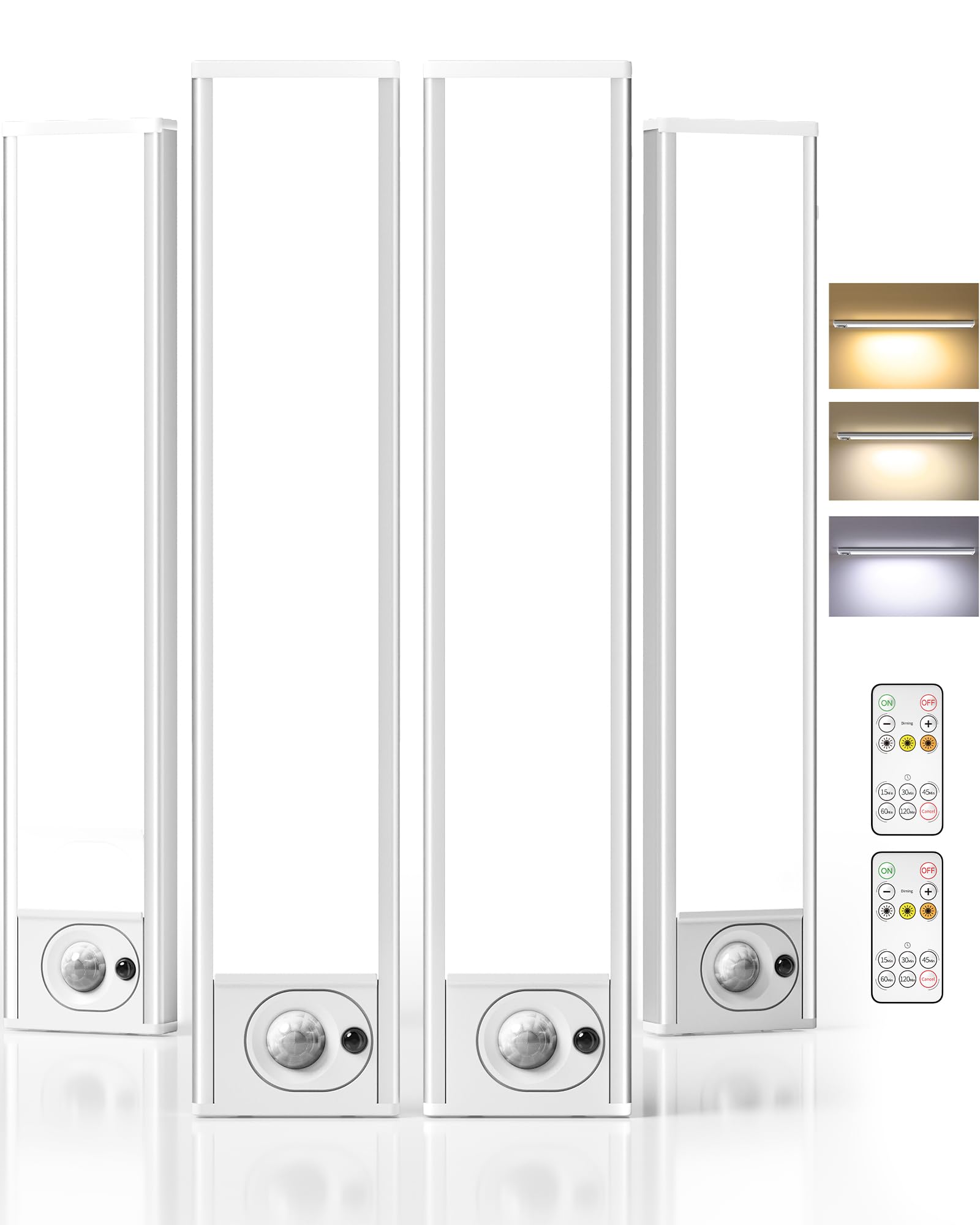 Photo 1 of *****Only 2*****AMETHEUS 2Pack 7.8inch Under Cabinet Lighting, Rechargeable Motion Sensor Light Wireless Indoor, Dimmable 3 Color Temps Closet Lights with Remote, Under Counter Lights for Kitchen, Stairs, Bookshelf