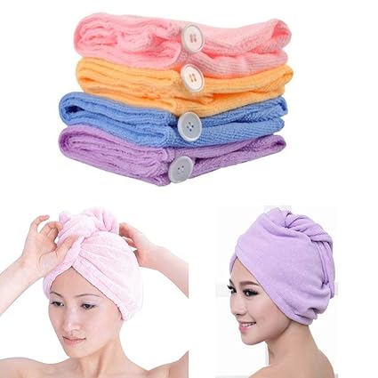 ATB Microfiber Hair Wrap Towel (Multicolour) - Pack of 2