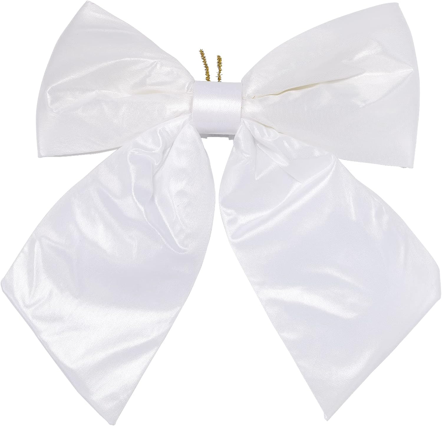 Bows & Ribbons - allgala Christmas Decorative Metallic Foil Fabric Bows for Wreath Garland Christmas Tree Chair Wedding-2 Pack-14 (30x35cm)-White-XBW92381