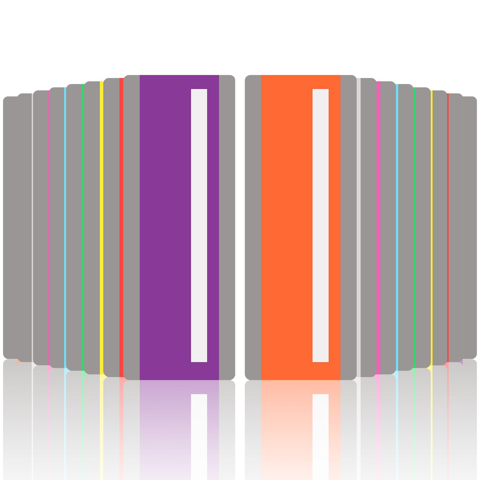 Oruola 16pcs Reading Overlays,Colour Overlays for Dyslexia,Reading Window Rulers Guided Strips Highlight Strips for Children and Adults,8 Colors - PET Material