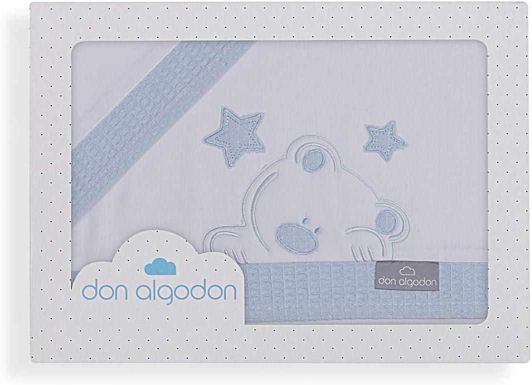 Don Algodón Sábanas Cuna Viggo Blanco Azul: Amazon.es: Bebé