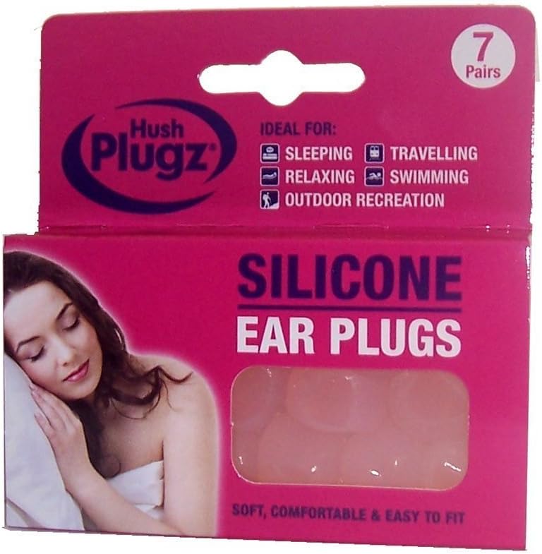 Robinson Healthcare Hush Plugz Silicone Earplugs 7 works, Peach, 7 Pair (Pack of 1)
