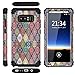 Hocase Galaxy Note 8 Case, Shockproof Heavy Duty Hybrid Silicone Rubber Bumper+Hard Shell Full Body Protective Phone Case w/Cute Mandala Floral Print for Samsung Galaxy Note 8 2017 - Black
