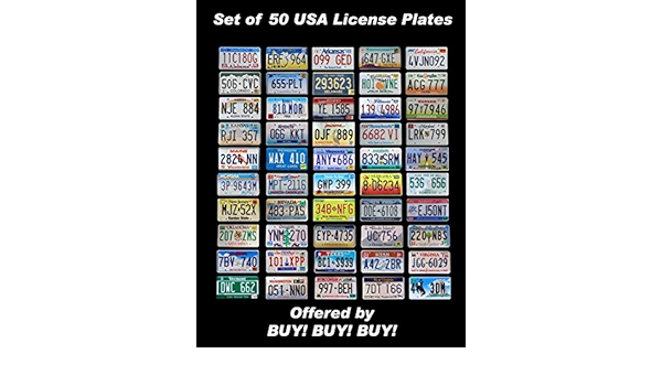 Amazon Com 50 State S License Plate Run Collection Automotive