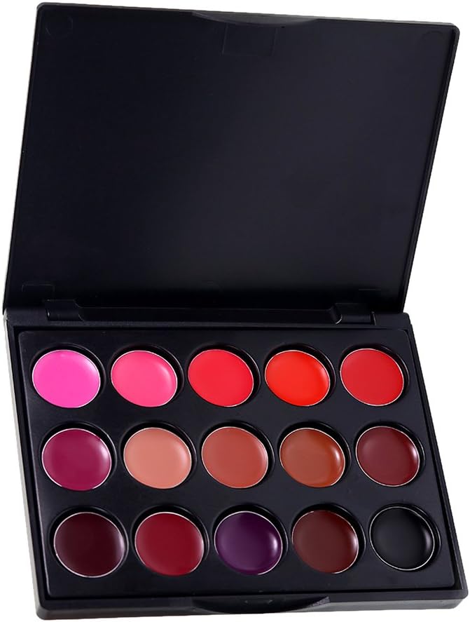 Sharplace Palette de Rouge à Lèvres Mat Waterproof Palette de Gloss à Lèvres de Longue Tenue