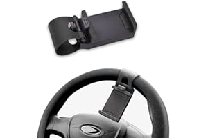 Middrivr Car Steering Wheel Phone Mount, Steering Wheel Smartphone Mount, Portable Steering Wheel Phone Holder Mount Clip Fit for IPhone14/13/12/11 Pro Max/XR/XS/S21/S20/S10/Note 10 (Black)