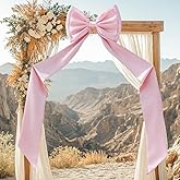 Giant Bows Decor 75x18 Inches Large Big Bow Party Decorations for Backdrop Birthday Wedding Bride Party Backdrop, Satin Ribbon Tie for Room Wall Hanging Decor (Pink)