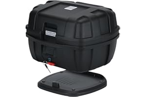 37L Motorcycle Top Case Tour Tail Box, Lockable Waterproof Motorbike Scooter Trunk Luggage, Plastic Storage Carrier Case for 
