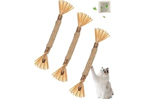 3-Pack Natural Silvervine Sticks for Cats - Cat Chew Stick & Tooth Cleaning Toy - Ideal Kitten Chew Toys Teething for Indoor 