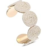 RUOFFETA Raffia Multiple Circles Cuff Bracelet for Women, Handmade Colorful Round Bangle Geometric Adjustable Statement Bracelet