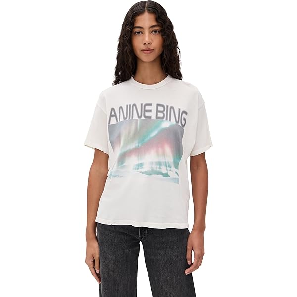 ドゥーズィエムクラス　ANINE BING CADE Tシャツ ANINE BING Women's Cade Mushrooms Tee, Off White, XS at Amazon