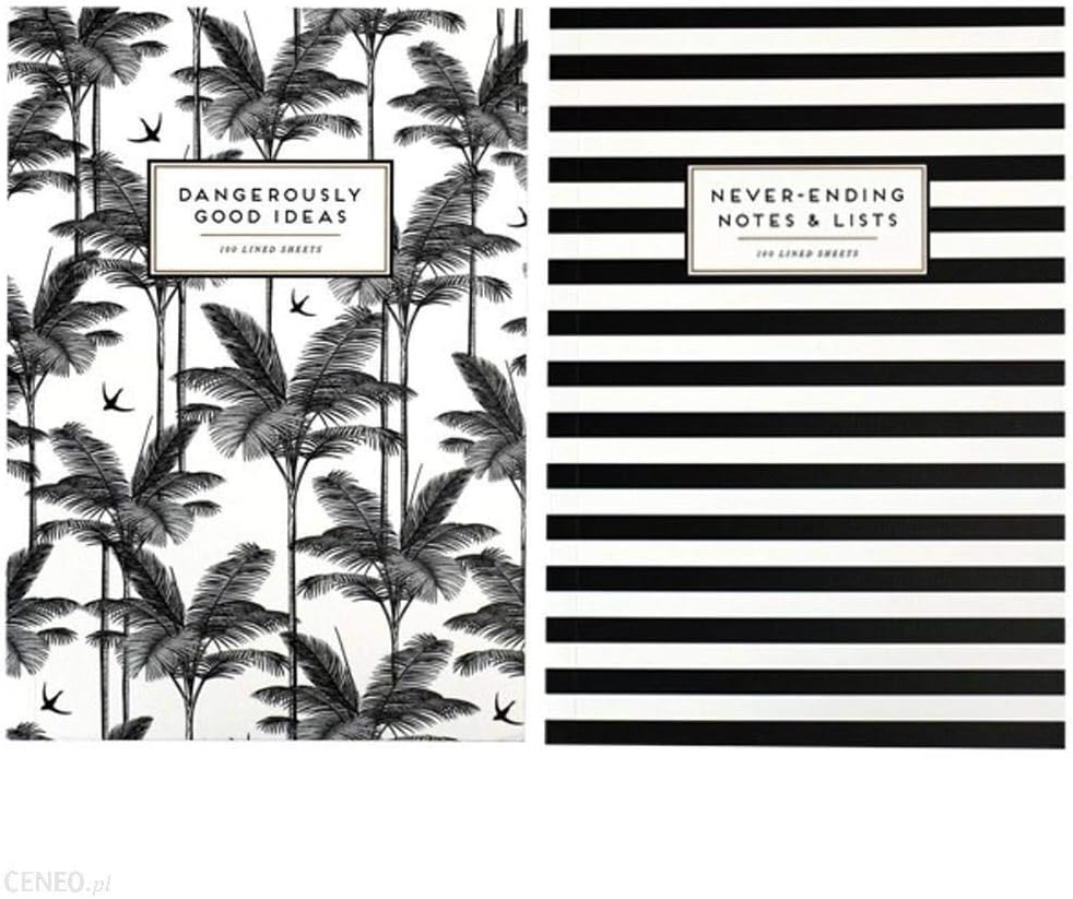 Alice Scott A5 Exercise Books - Set of Two - Dangerously Good Ideas ,ASGT003, Black