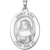 PicturesOnGold.com Saint Ada Round Religious Medal - - 2/3 X 3/4 Inch Size of Nickel, Sterling Silver