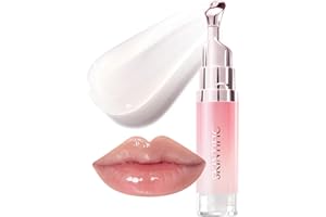 SKINTIFIC Hydrating Brightening Lip Serum, Smooth Tinted Lip Stain, Plumping Lip Gloss with Polypeptide Squalane, Moisturizing Balms, Brighten Dark Lips, Korean Beauty Makeup (00 Clear)