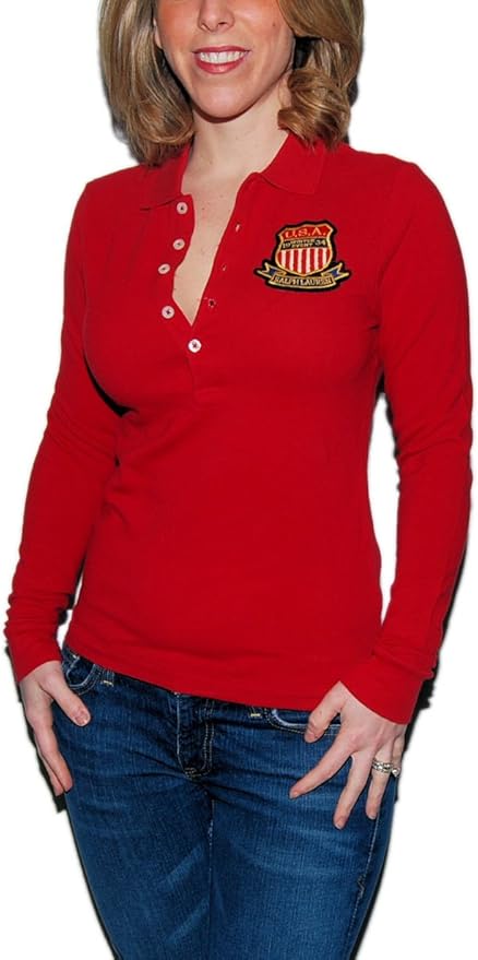 Polo Ralph Lauren Womens Usa Olympic Shirt Red Large at Amazon Womenâs Clothing store