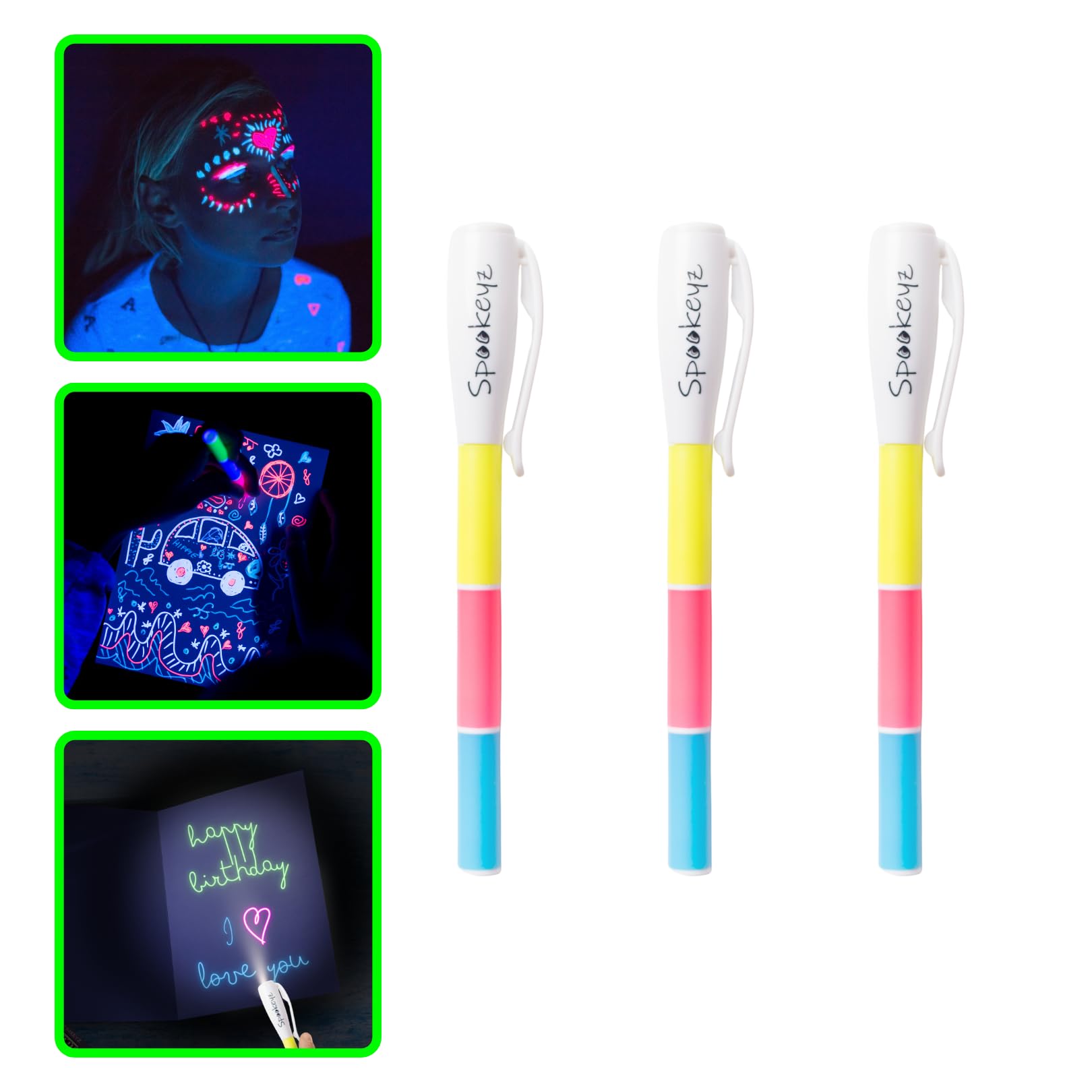 SPOOKEYZ Invisible Ink Pen With UV Light Party Fillers Kids Party Bag Filler Bag Fillers Spy Pen with UV Light Spy Gadgets Magic Pens Kids