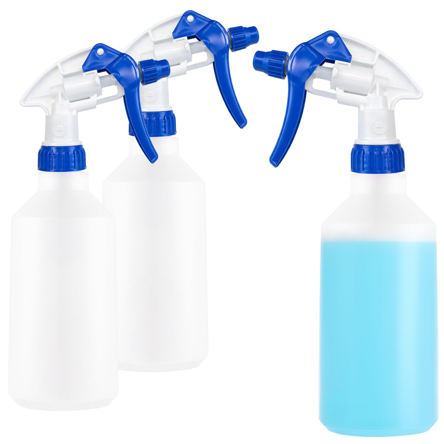 com-four® 3x spray bottle - chemical-resistant pump sprayer with 28/400 thread for acids, hydrocarbons and solvents - atomizer bottle with adjustable nozzle - 500 ml (viton)