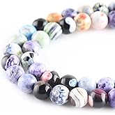 8mm Colorful Fire Agate Loose Beads Round Gemstone Loose Beads for Jewelry Making