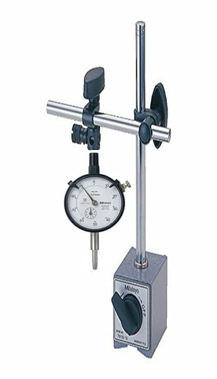 MAGNETIC STAND MITUTOYO 7010S-10 WITH MITUTOYO DIAL GAUGE 2046-S