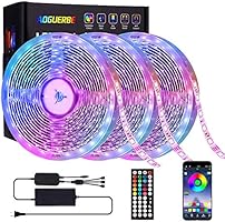 AOGUERBE Led Strip Lights 50ft/15M Music Sync Color Changing Light Strip with 44-Keys IR Remote Controller Flexible 5050...