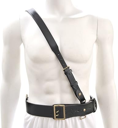 black leather shoulder strap