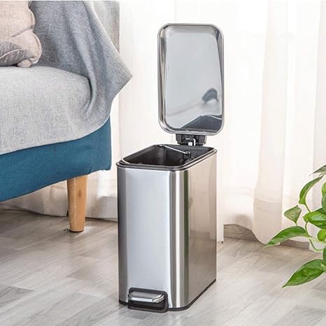 DLSMB Bote de Basura 5 litros Pedal del Efecto del Metal de plástico