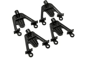 WEFEINO 4PCS Aluminum Front & Rear Shock Tower Hoops Bracket Mount Upgrade Parts for Axial SCX10 1/10 Scale Crawlers Truck Car (Black)