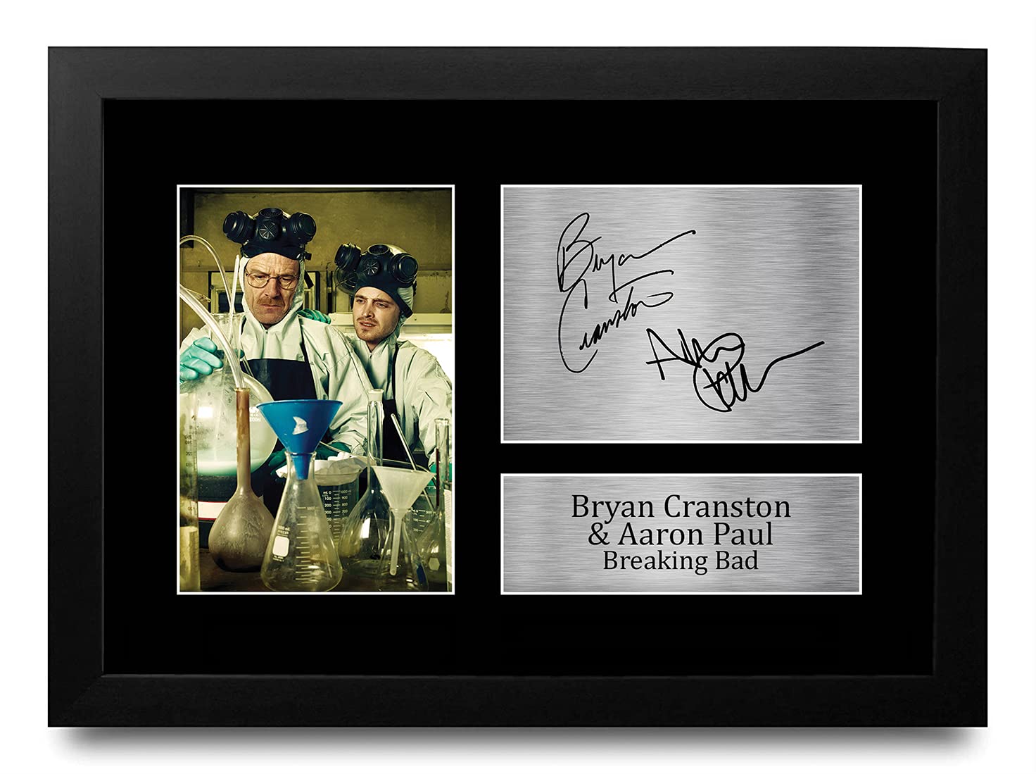 HWC Trading FR Bryan Cranston Gift Aaron Paul A4 Printed Autograph FRAMED Breaking Bad Gifts Print Photo Picture Display โ image 1