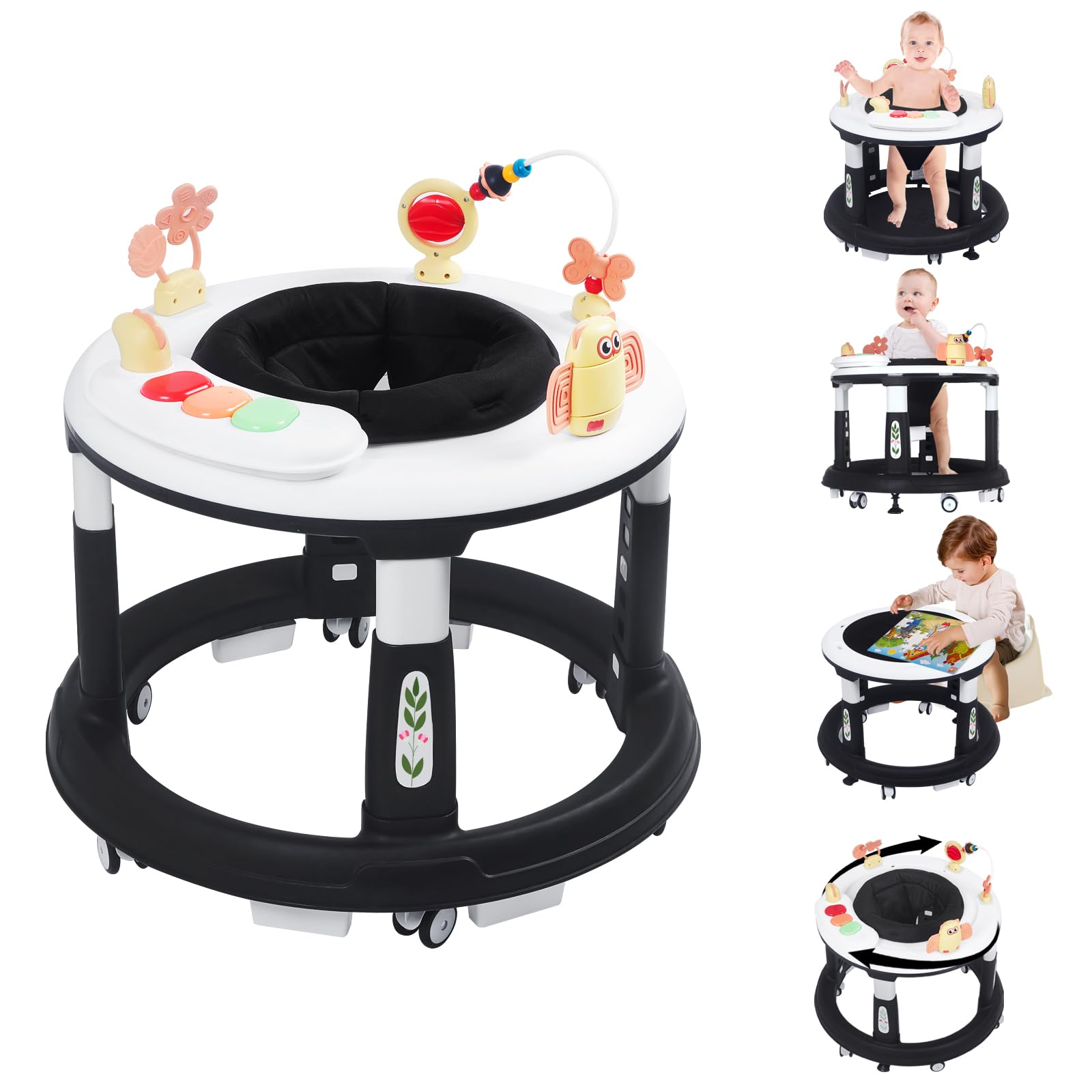 Photo 1 of (partial set) (untested) Baby Walker, 5 in 1 Baby Walkers for Boys Girls 6-12 Months, Foldable Baby Walker with Wheels with Bouncer & Learning Mode, Music, Adjustable Heights