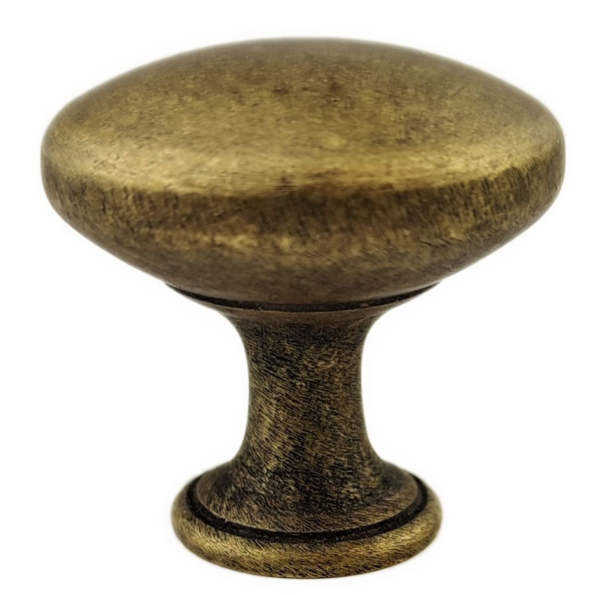 French Furniture Fittings Set of 6 Kitchen Cabinet Cupboard Door Knobs Vintage Shabby Chic Round Handles for Chest of Drawers Kitchen Cabinet Cupboards 29mm, Deep Antique Brass Finish, screws provided