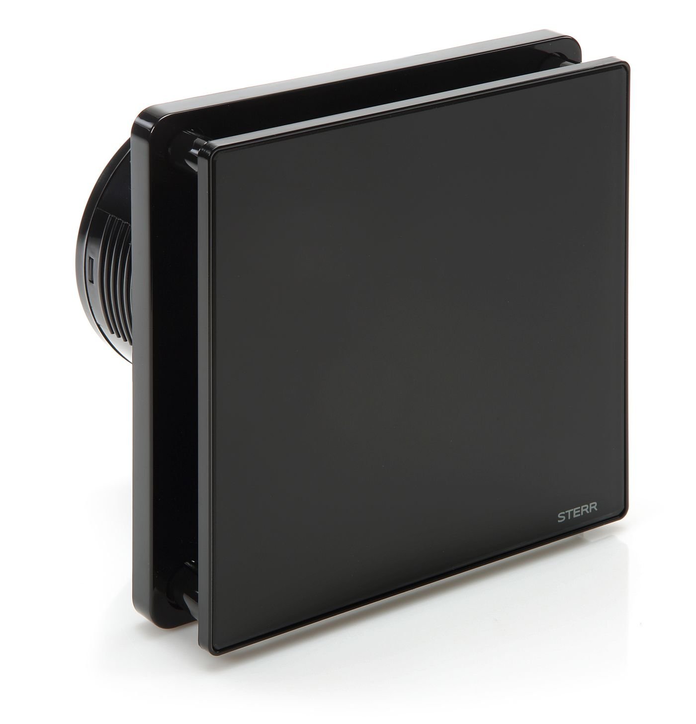 STERR Black Bathroom Fan 4 inches / 100 mm with TIMER - Extractor Fan - Glass Front - Modern Look - BFS100T-B - 9 W