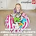 Creative QT Stuffed Animal Storage Bean Bag Chair - X-Large, 38 in, Pink & White Stripe - Toy Storage Organizer & Stuffed Animal Organizer - Bag for Kids Room & Toy Organization