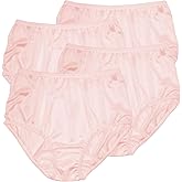 Teri Women's 331 Plain Jane Classic Nylon Silky-Smooth Lightweight Breathable Full Coverage Brief Panty - 4 Pack