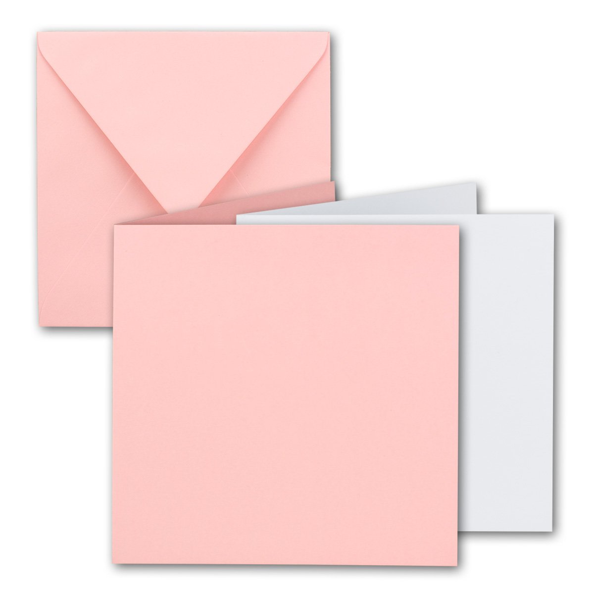 FarbenFroh by GUSTAV NEUSER Square folding card set – 15 x 15 cm – with letter envelopes and insert sheets – complete package quality brand 20 Sets 16 - Pink