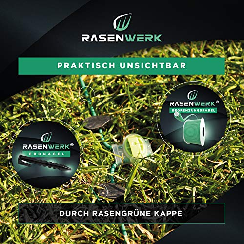 Rasenwerk® Pack of 20 Green Connecting Clips, Cable Connectors, Boundary Robot, Lawn Robot - Invisible in Grass - Waterproof, Corrosion Resistant, Durable