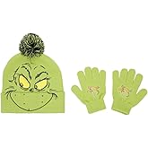 Grinch Youth Character Cuffed Beanie and Gloves Set Multicolored