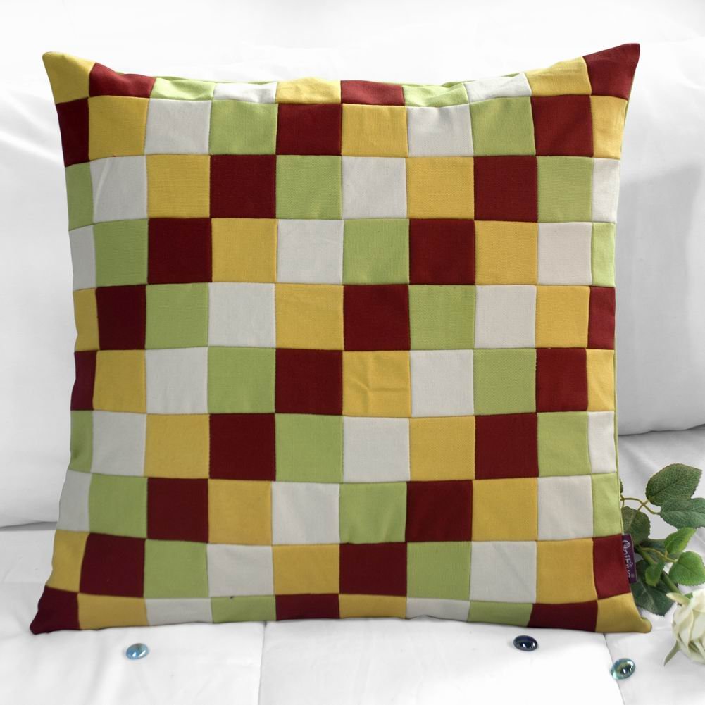 Amazon Com Black Temptation Creative Grid Patchwork Pillow