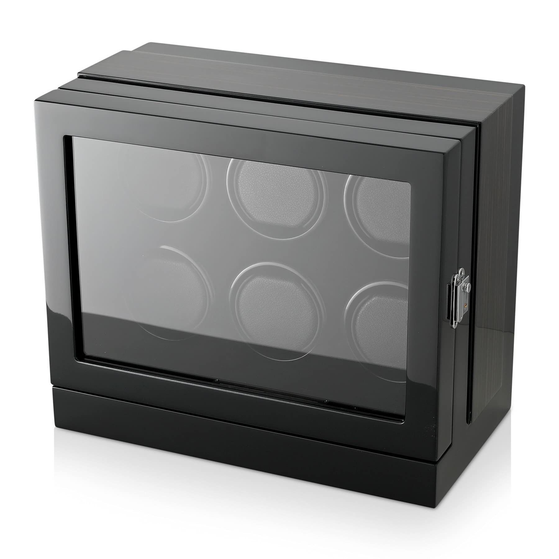 Watch Winder for 6 Watches with Customisable Winding Mode and LED Backlight (Black)