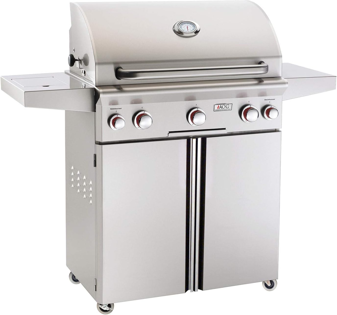 American Outdoor Grill 30NCT T-Series 30 Inch Natural Gas Grill On Cart with Side Burner and Rotisserie Kit