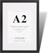 Fabian Clarke London A2 Modern Black Wooden Picture Frame with A3 White Mount
