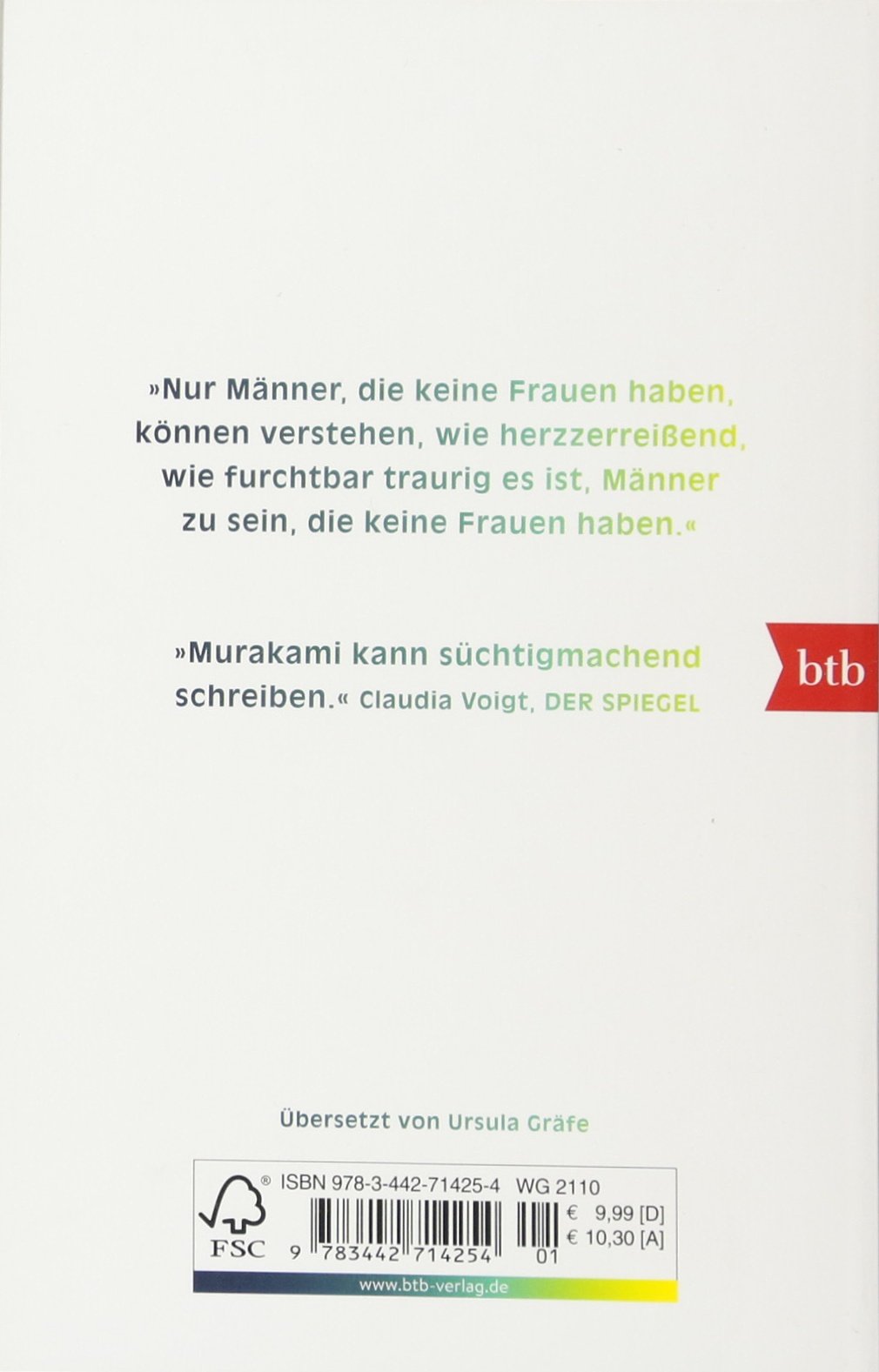 Von Mannern Die Keine Frauen Haben Amazon De Murakami Haruki Grafe Ursula Bucher