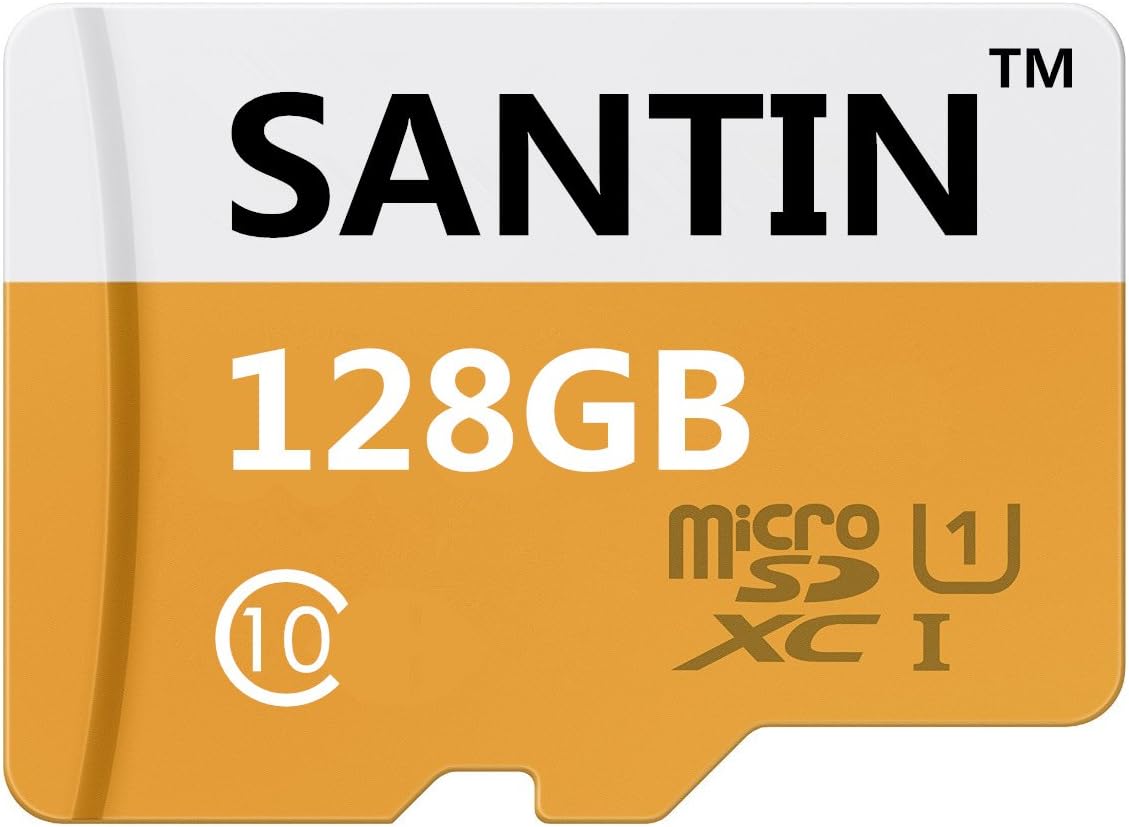 SANTIN@128GB Class 10 Micro Sd Sdxc Tf Flash Memory Card with Adapter Memory Card