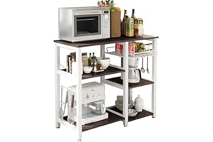 SogesPower 3-Tier Kitchen Baker's Rack Microwave Stand Storage Rack, Black