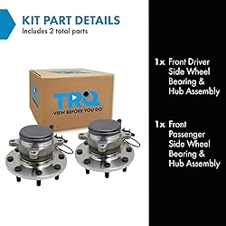 TRQ 2 Piece Front Wheel Bearing & Hub Assembly Set