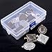 Glarks 48-Pieces Oval and Square Pendant Trays with Glass Cabochon Dome Tiles Clear Cameo for Crafting DIY Jewelry Making, 24 Sets