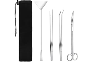 Aquarium Tool Kit, Aquarium Accessories Terrarium Scissors, Tweezers, 4 in 1 Stainless Steel Multifunctional Tool Set for Fis